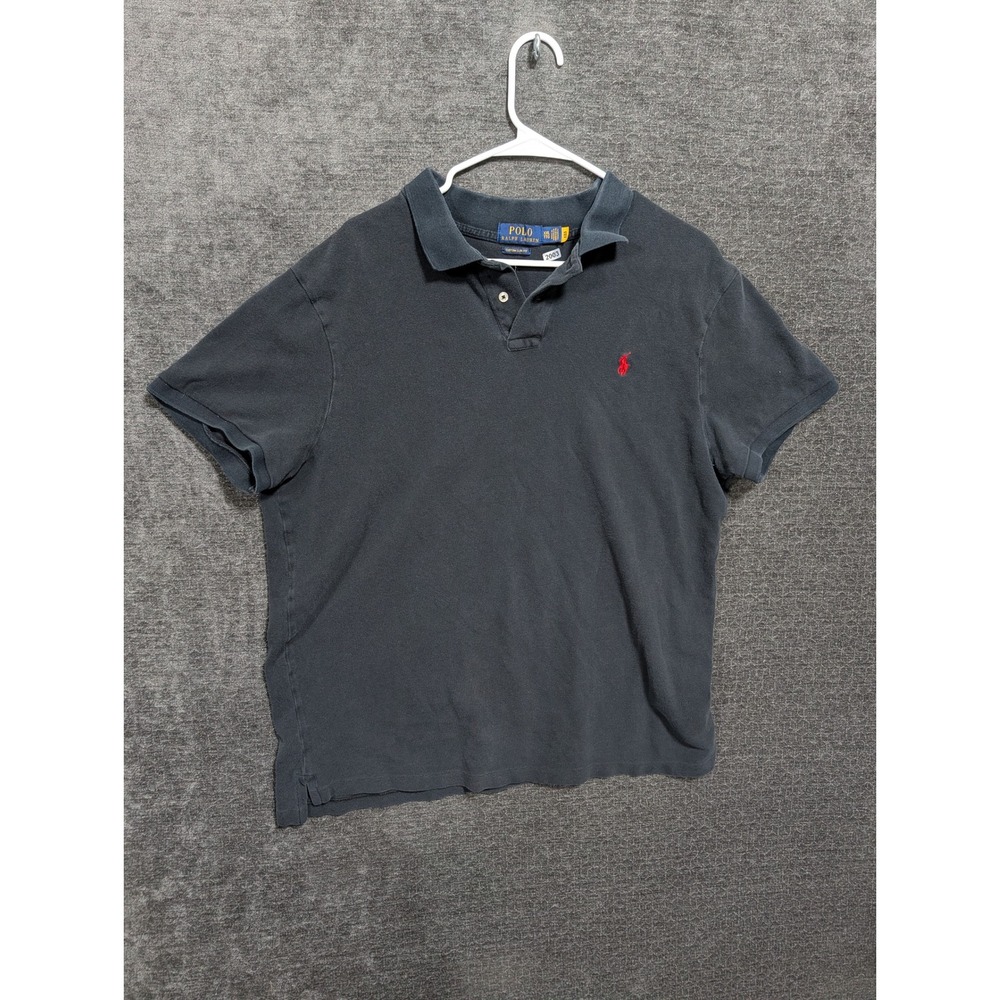 Polo Ralph Lauren Mens XXL Custom Slim Fit Navy Blue Short Sleeve Polo 2003